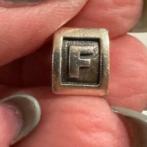 AUTHENTIC PANDORA RETIRED TRIANGLE 3 Sided Letter Charm F